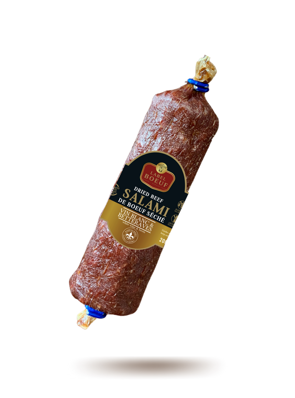 Saucisson sec de boeuf au vin blanc